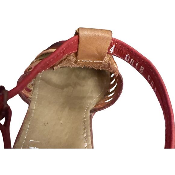 Huaraches Sandals Womens 7 M Colorful Leather Made In Mexico Wedge Ankle Strap - Picture 10 of 10